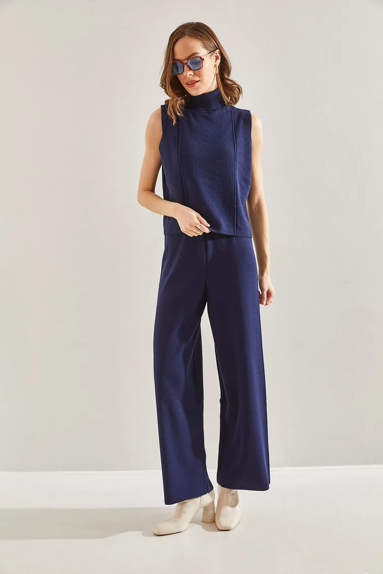 Women's Short Sleeve Blouse Knitwear Bottom Top Set - 7