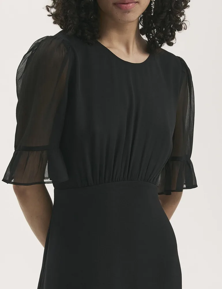 Jennifer Short Sleeve Chiffon Midi Dress - 5