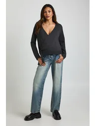 Maternity Low Wrap Knitted Cardigan - chocolate