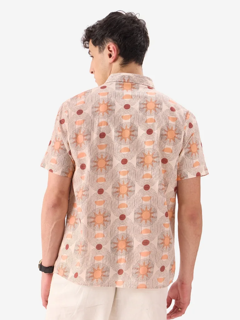Men Pink Celestial Print Shirt - 2