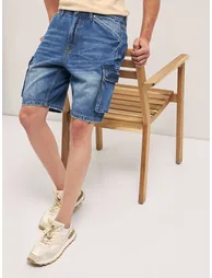 Men Cotton Baggy Fit Denim Shorts - 5