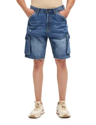 Men Cotton Baggy Fit Denim Shorts - 4