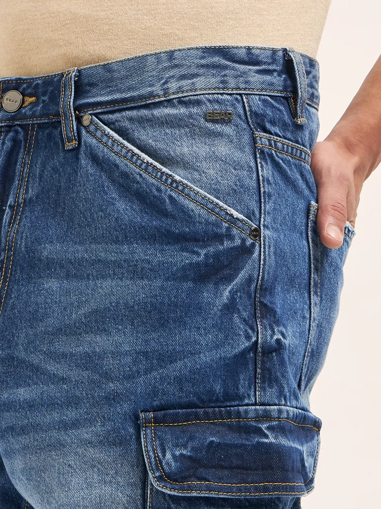 Men Cotton Baggy Fit Denim Shorts - 1