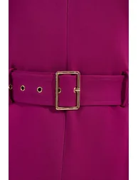 Asymmetric Hem Belted Ponte Dress - 2