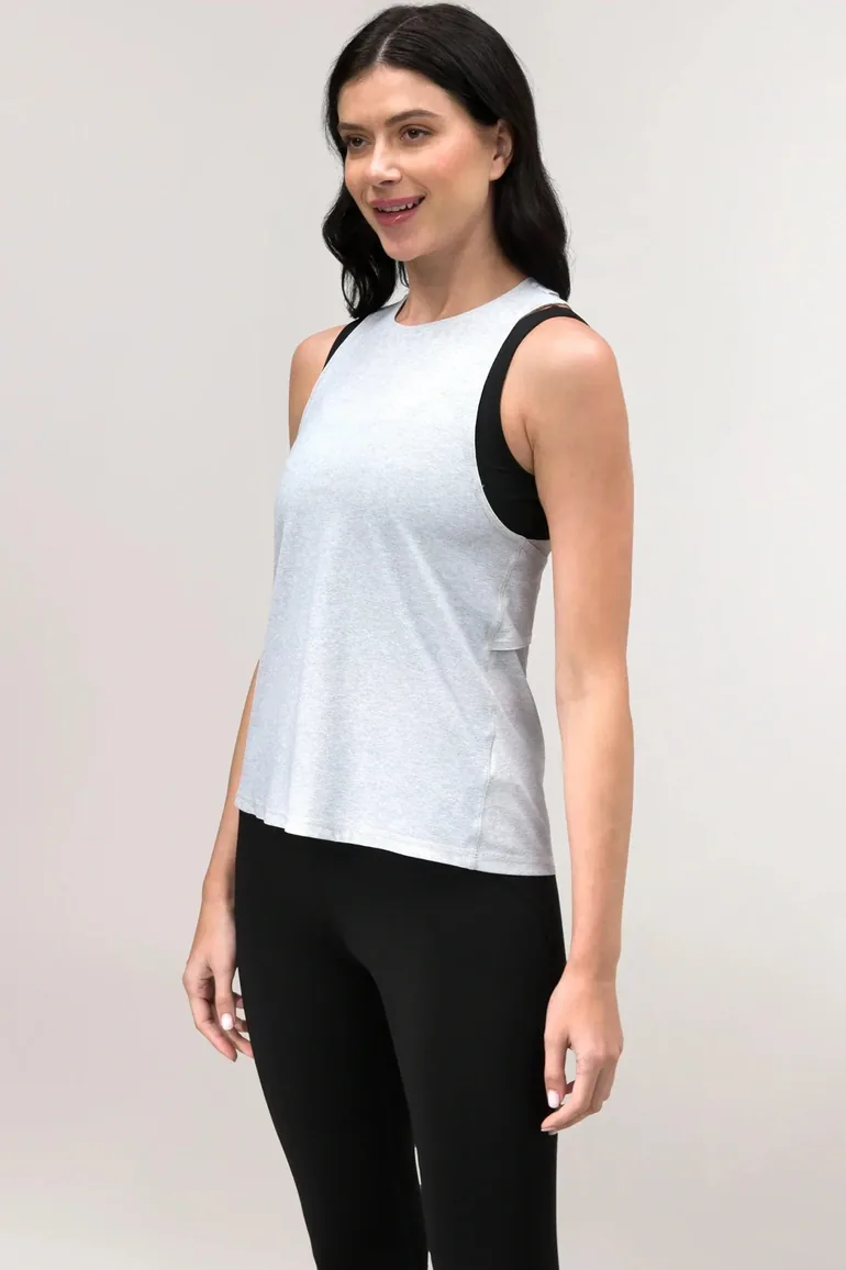 Twirl Racerback Top - CORE HEATHER GREY - 2