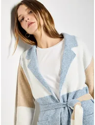 Colour Block Belted Coatigan - 1