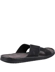 Hush Puppies Mens Nile Crossover Leather Sandals - Black - 1