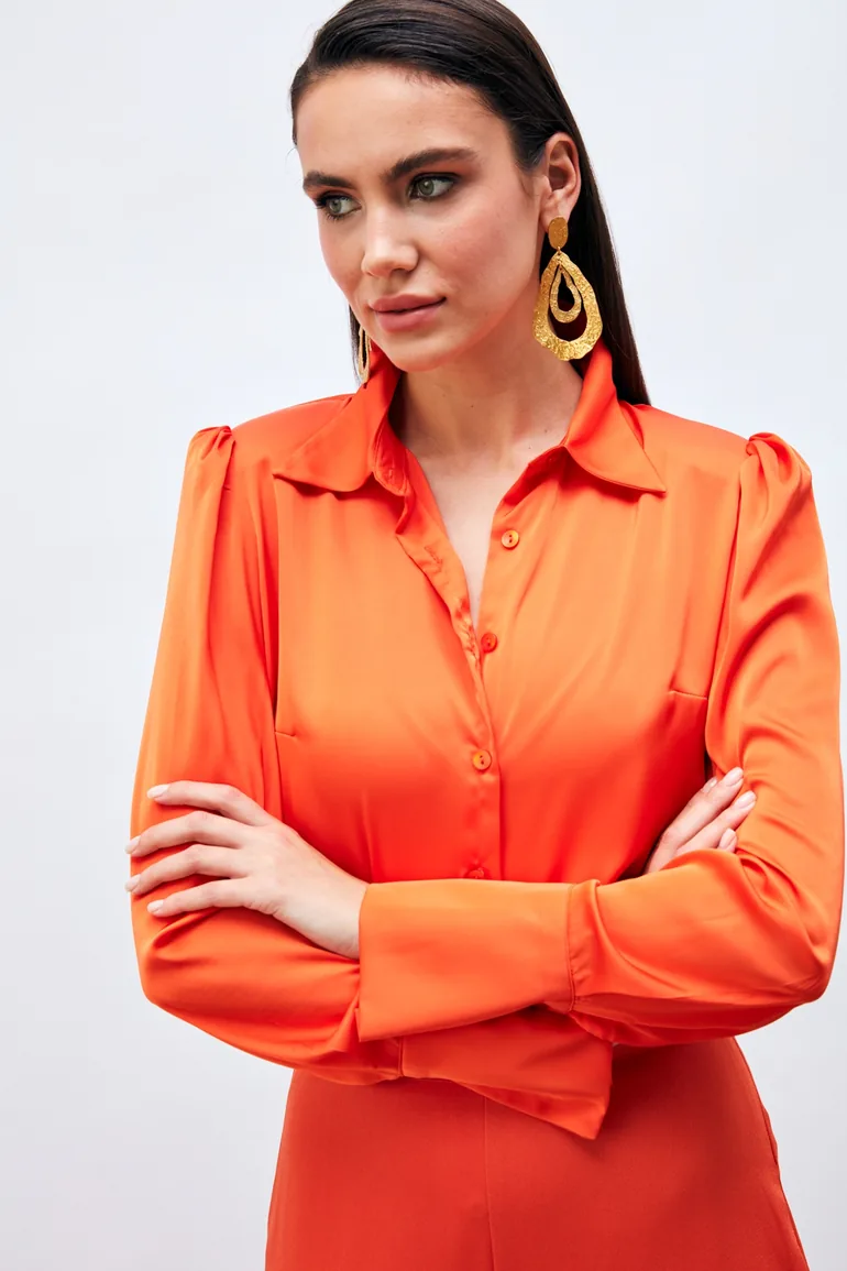 Padded Satin Shirt - 1