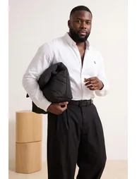 White Regular Men's Large Size Shirt - 1