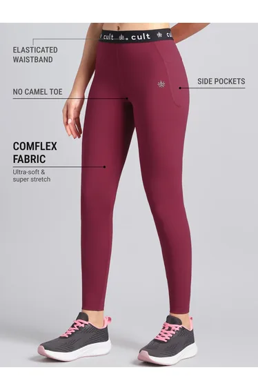Women Maroon Move Easy Leggings