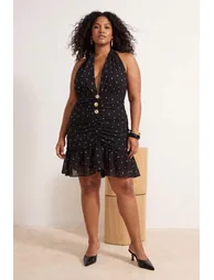 Black Woven Plus Size Dress