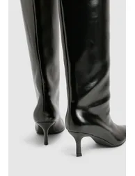 Stiletto Column Pointed Knee High Boots - black - 3