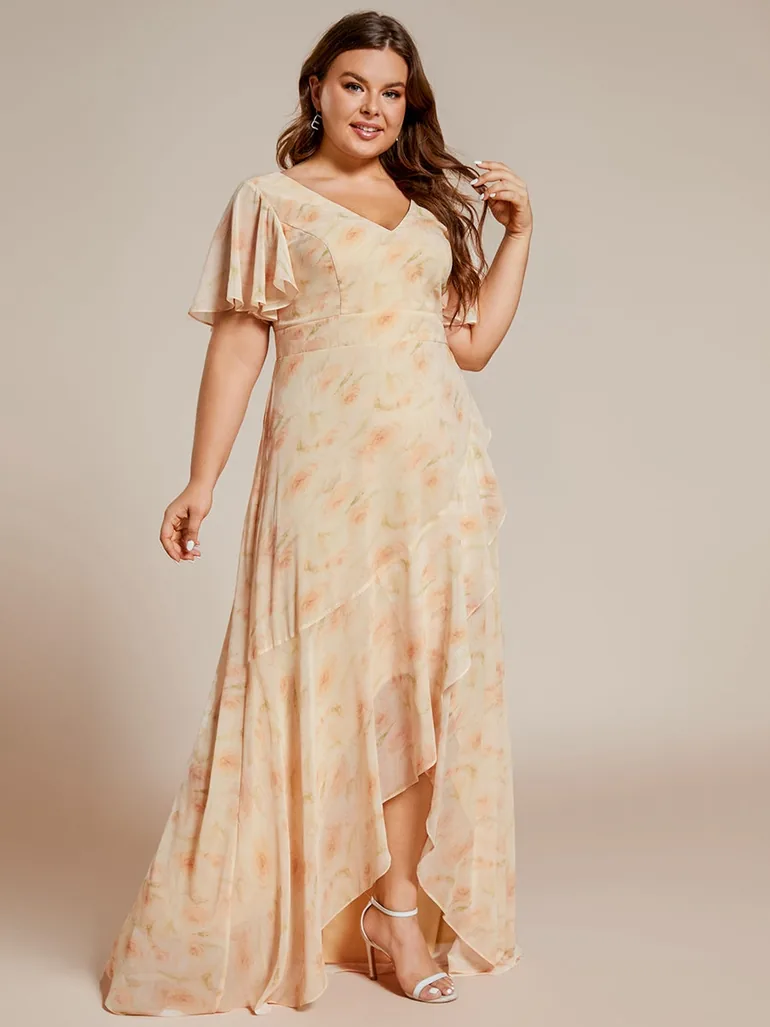 ever OREE|Charming Chiffon Bridesmaid Dress with Lotus Leaf Hemline - 3