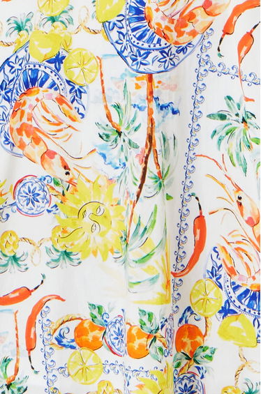 Yumi White Mediterranean Print Cotton Mini Sun Dress product thumbnail 3