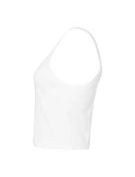 Bella + Canvas Womens/Ladies Micro-Rib Spaghetti Strap Tank Top - Solid White Blend - 2