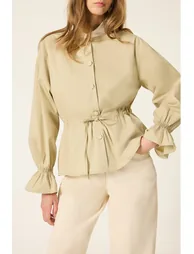 POPLIN JACKET WITH WAIST BELT - 1