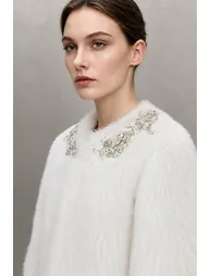 Hand-Sewn Rhinestone Eco Fur - 4