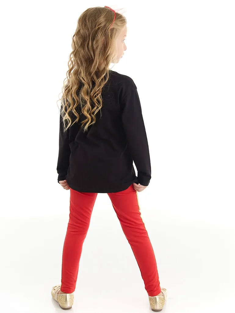 Floral Zebra Girl's T-Shirt Tights Set - 5
