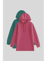 TOMMY Oversized Hooded Sweatshirt With Pocket - 1