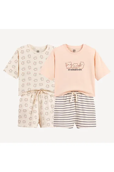 Pack of 2 Kawaii Print Short Pyjamas