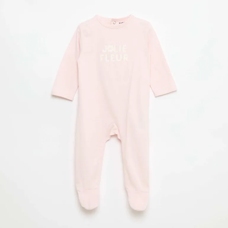 Long-Sleeved Footed Pajamas PINK