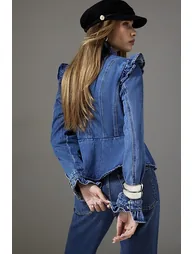 Blue Frill Victoriana Denim Jacket - 3