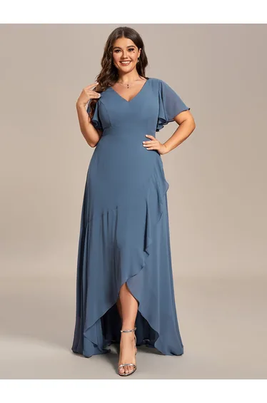 ever OREE|Charming Chiffon Bridesmaid Dress with Lotus Leaf Hemline