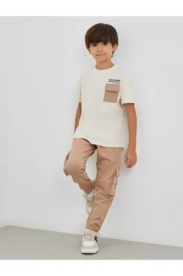 Contrast Chest Pocket Oversized T-Shirt and Joggers Set