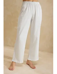 Blue 100% Cotton Striped and Leisure Pattern Knitted Pajamas Set - 2