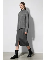 Mock Neck Raglan Sleeve Sweater - 1