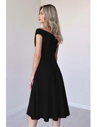 Black A-Cut Woven Dress - 2