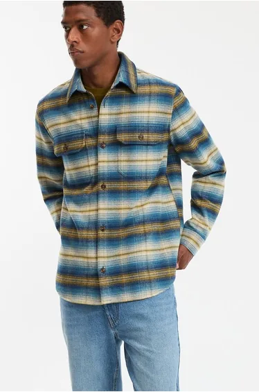 Checked Brushed Shacket