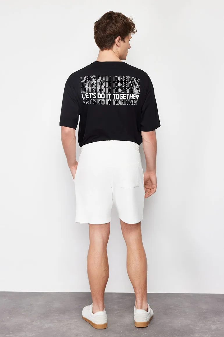 Men's Ecru Regular/Normal Fit Textured 100% Cotton Shorts - 5