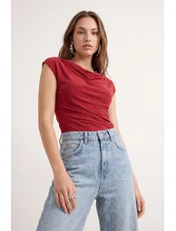 Tile Back Accessory Detailed Party Blouse - 6