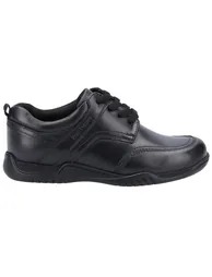 Hush Puppies Boys Harvey Leather School Shoes - Black - 1