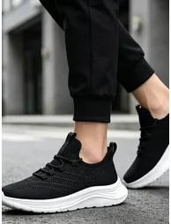 Unisex Multi-Color Textile Knit Sports Sneakers - 4