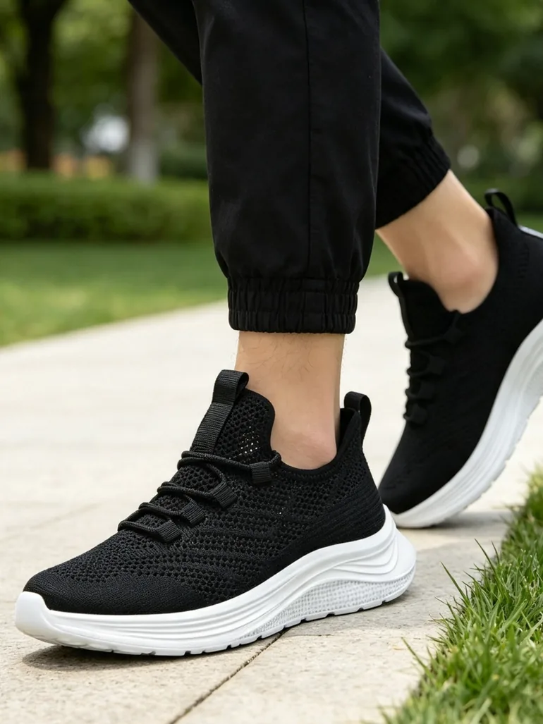 Unisex Multi-Color Textile Knit Sports Sneakers