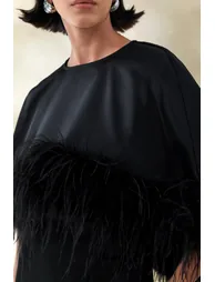 كاب ساتان بياقة عريضة - أسود - 6