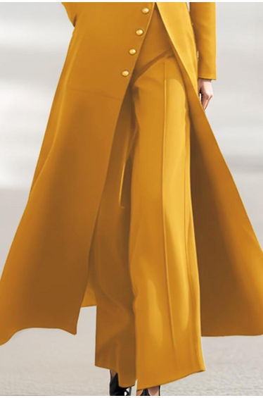 High Waisted Wide Leg Pleated Solid Color Pants Trousers product thumbnail 2