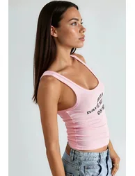 BUSEM Ribbed Printed Sleeveless U Collar Tank Top - 2