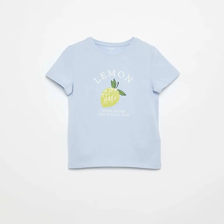 Short-sleeved T-shirt with design BLUE