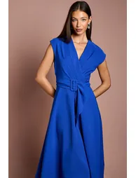 Belted Crepe Dress - 3