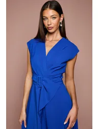 Belted Crepe Dress - 1