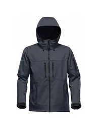 Stormtech Mens Epsilon 2 Twill Hooded Soft Shell Jacket - Charcoal