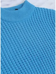 Textured Cable Knit Turtle Neck Sweater - 6