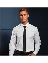 Premier Mens Slim Textured Knit Effect Tie - Black - 1