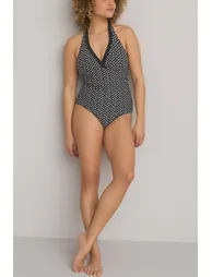 Graphic Print Halterneck Swimsuit