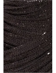 Cowl Neck Glitter Lurex Mini Dress - Black by Goddiva - 4