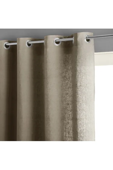 Private Pre-Washed Linen Single Curtain with Eyelets