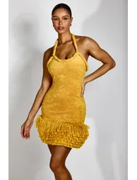 Vera Halter Tassel Mini Knit Dress - 2